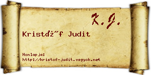 Kristóf Judit névjegykártya